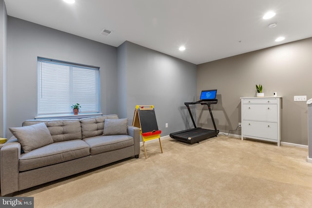 12831 Clarksburg Square Rd, Clarksburg, MD 20871 - living area featuring baseboards, recessed lighting, and light colored carpet