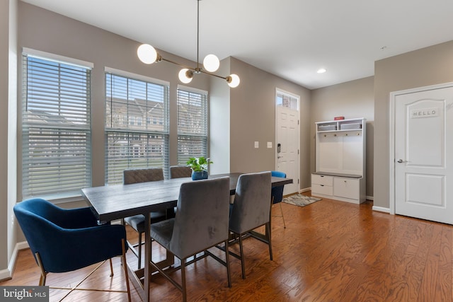 12831 Clarksburg Square Rd, Clarksburg, MD 20871 - dining room with baseboards, recessed lighting, and wood finished floors