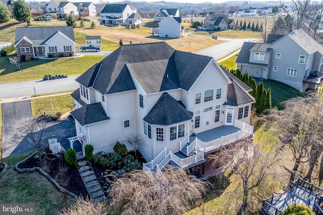 drone / aerial view featuring a residential view