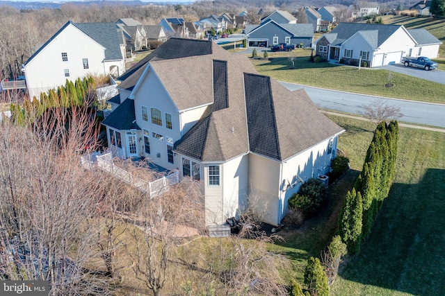 bird's eye view with a residential view