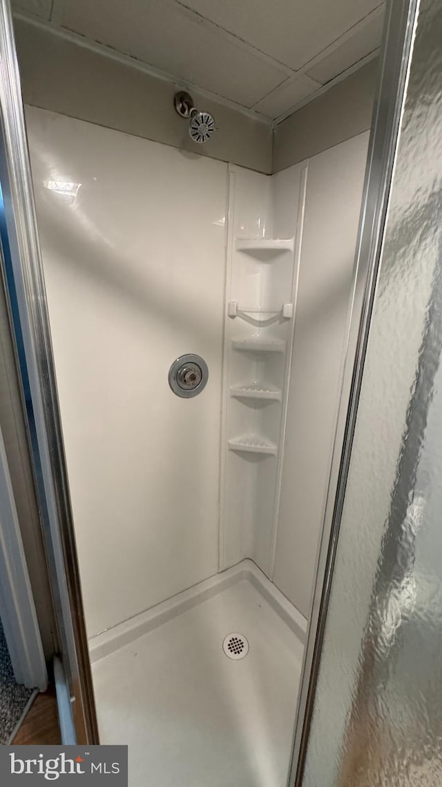 bathroom featuring a stall shower