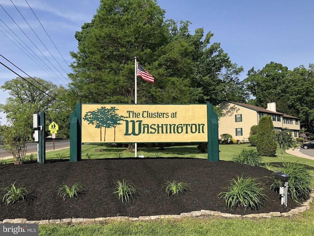 view of community sign