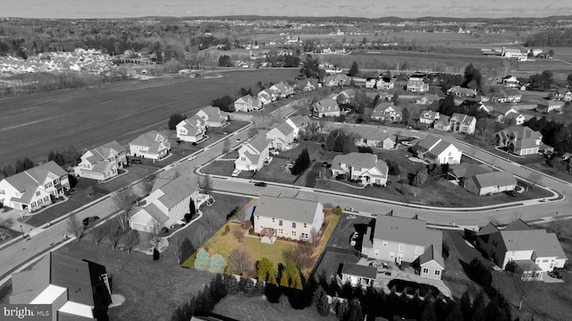 drone / aerial view with a residential view