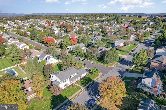 bird's eye view with a residential view