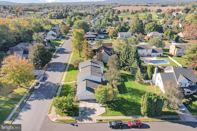 bird's eye view featuring a residential view