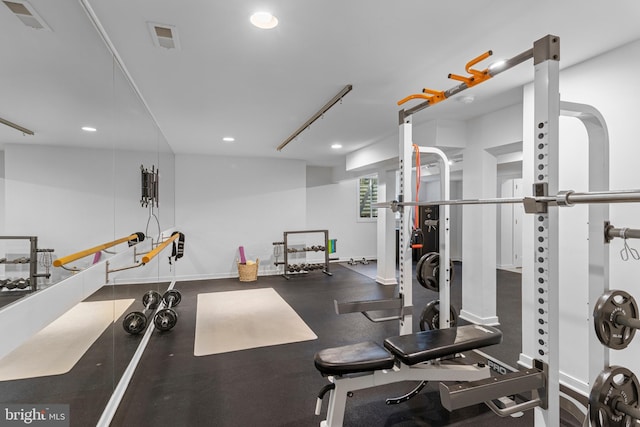 631 Monument Ave, Malvern, PA 19355 - workout room with visible vents, recessed lighting, and baseboards