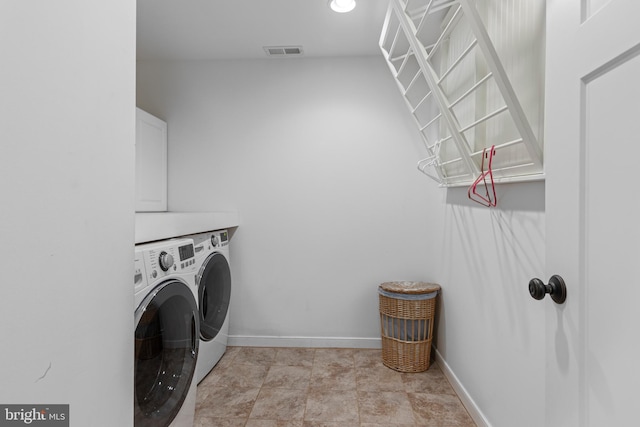 631 Monument Ave, Malvern, PA 19355 - laundry room featuring cabinet space, baseboards, visible vents, and washer and clothes dryer