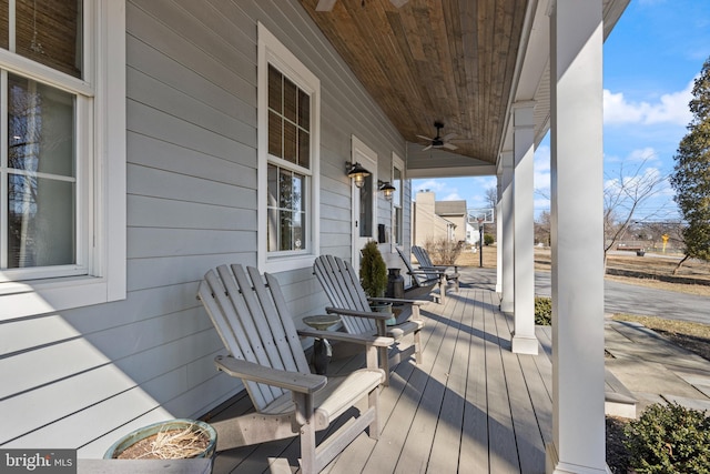 631 Monument Ave, Malvern, PA 19355 - wooden deck featuring covered porch and ceiling fan