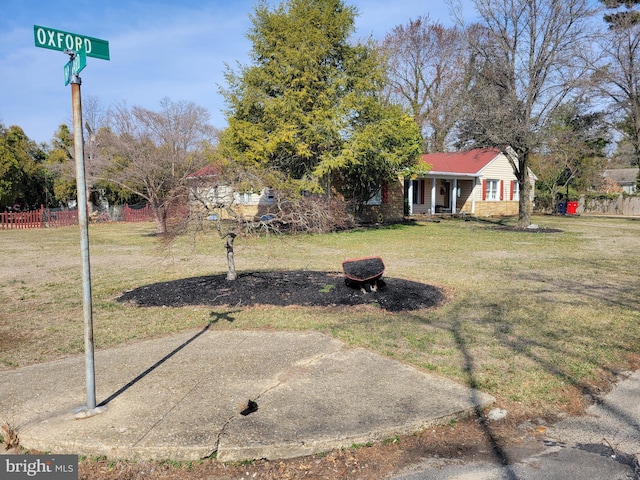 view of yard with fence