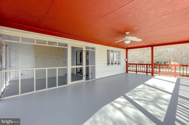 view of patio / terrace featuring ceiling fan