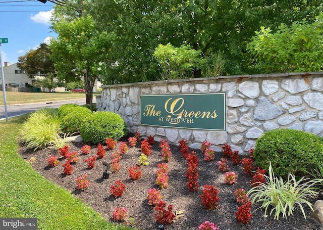 view of community sign