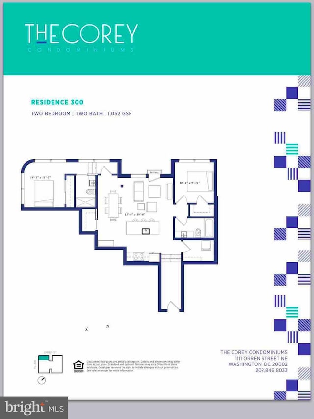 1111 Orren St NE Unit 300, Washington, DC 20002 - floor plan / room layout