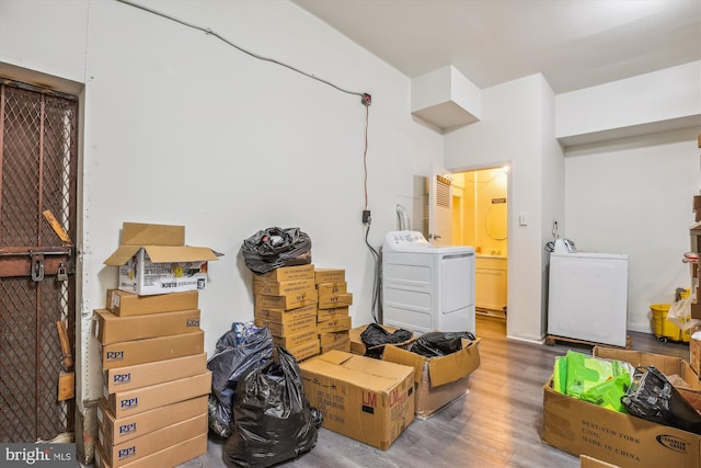 interior space featuring independent washer and dryer