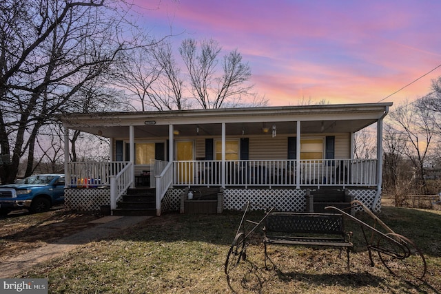 view of front of property with covered porch