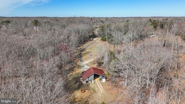 drone / aerial view with a forest view