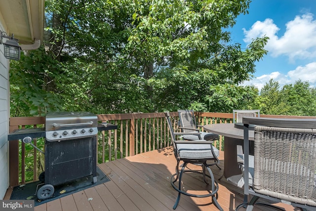 deck with area for grilling