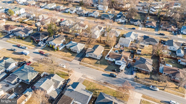 aerial view with a residential view