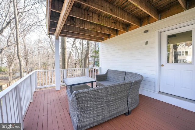 deck featuring an outdoor hangout area