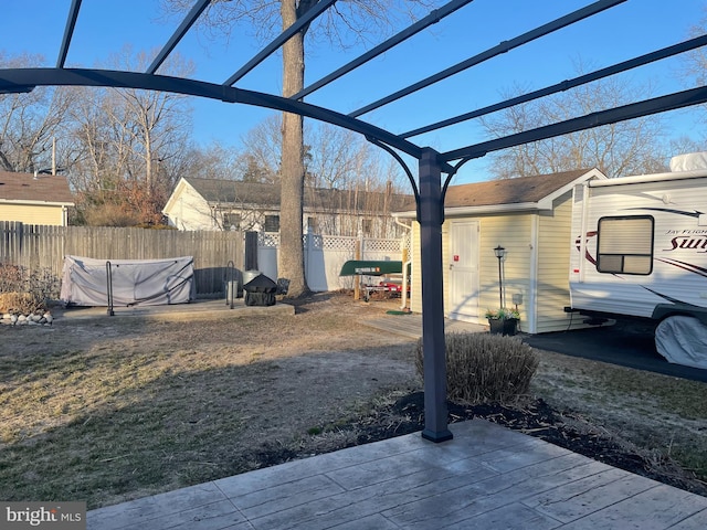 view of yard with fence