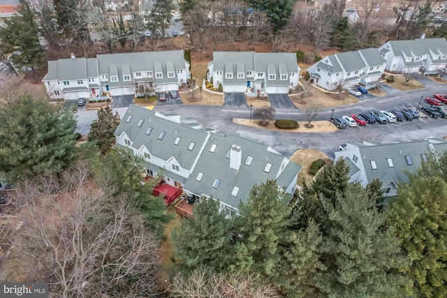 bird's eye view with a residential view