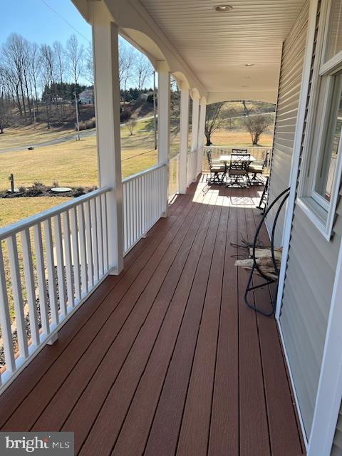 wooden deck with covered porch