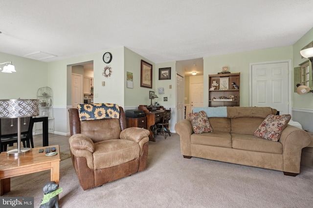 view of carpeted living area