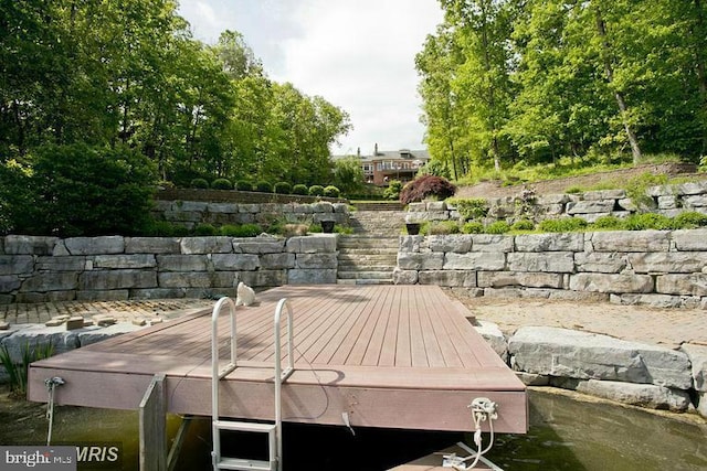 view of dock area