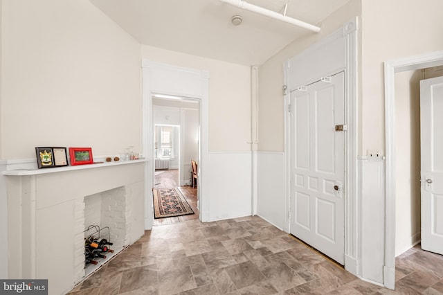 hallway with radiator heating unit