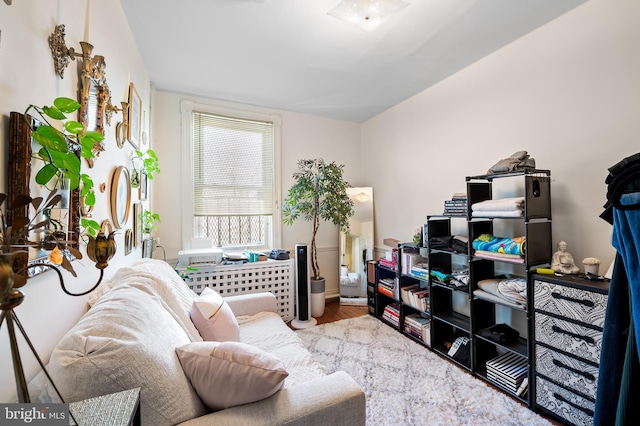 home office featuring wood finished floors