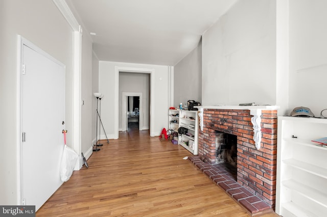 hallway with light wood-style flooring