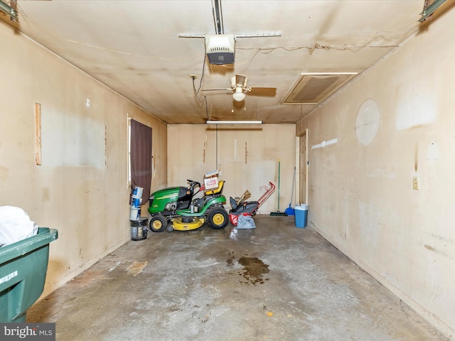 garage featuring a garage door opener