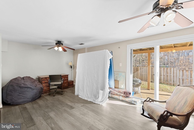 living area featuring wood finished floors