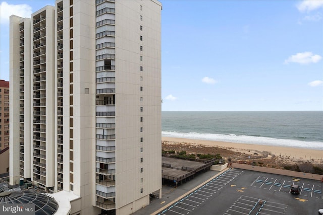 exterior space with a view of the beach