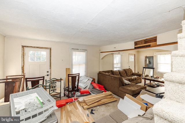 living area with wood finished floors