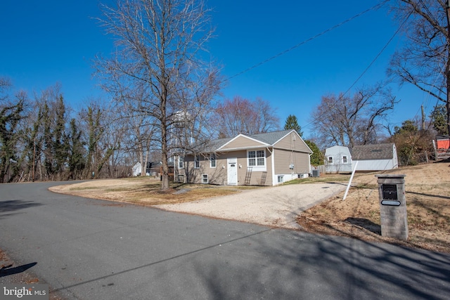 view of front of house with a front yard