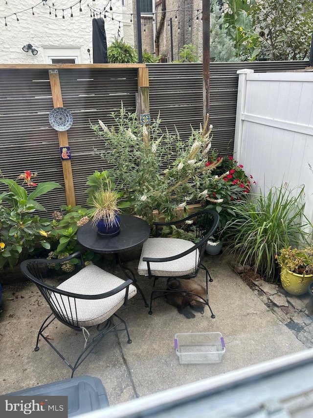 balcony featuring a patio area