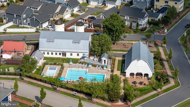 bird's eye view with a residential view