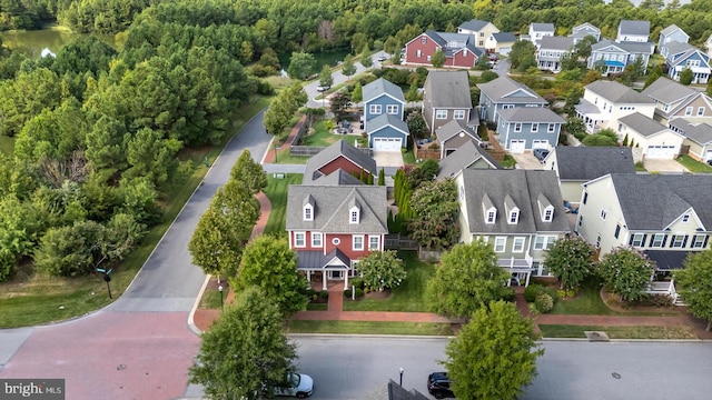 bird's eye view with a residential view