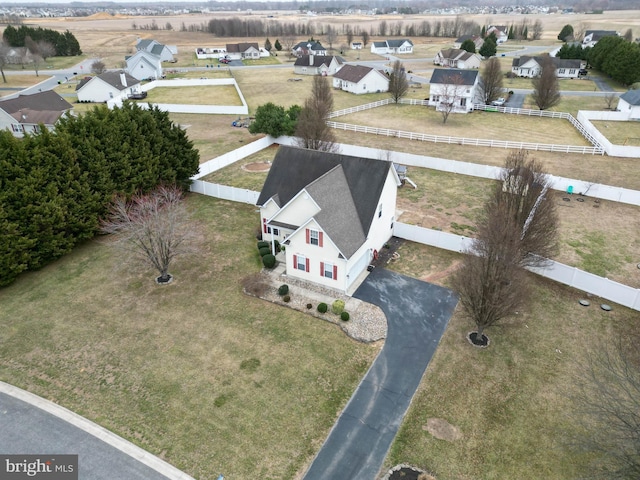 bird's eye view featuring a residential view