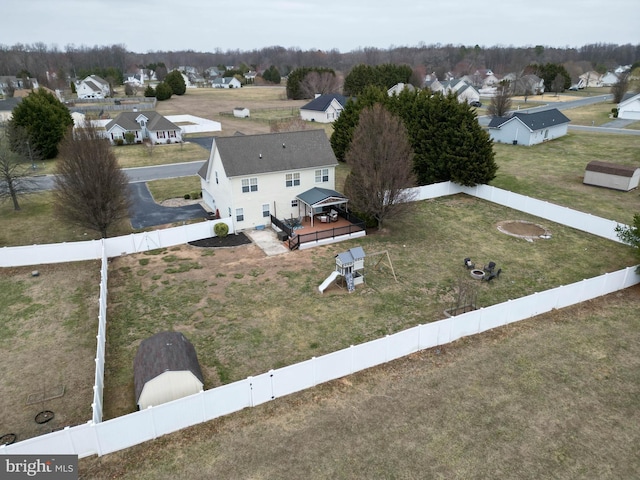 aerial view featuring a residential view