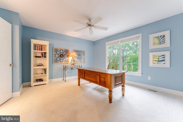 1052 Cedar Mill Ln, West Chester, PA 19382 - office with baseboards, carpet floors, and a ceiling fan
