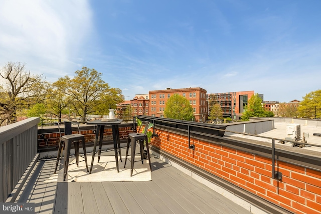 deck featuring outdoor dry bar