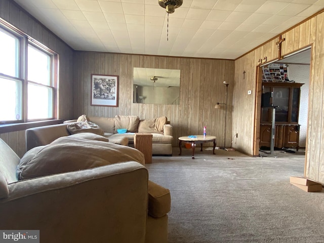 living room with carpet floors