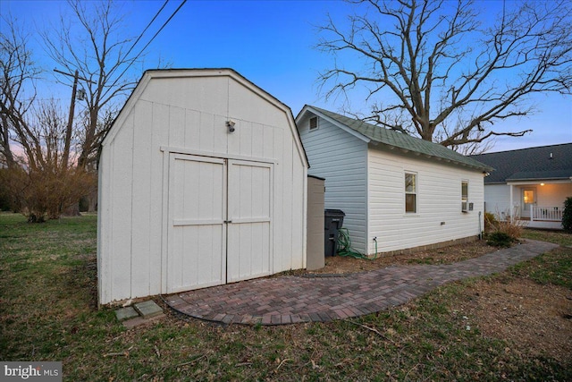 view of shed