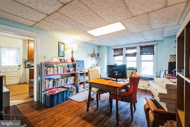 office area featuring wood-type flooring