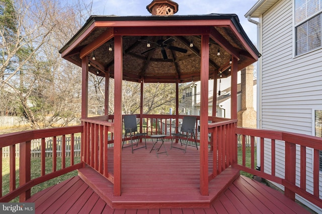 deck with a gazebo