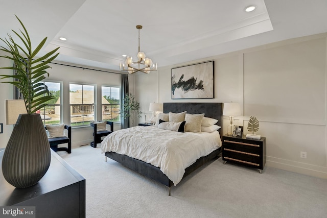 bedroom featuring recessed lighting, baseboards, and carpet floors