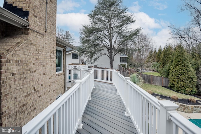 deck featuring fence