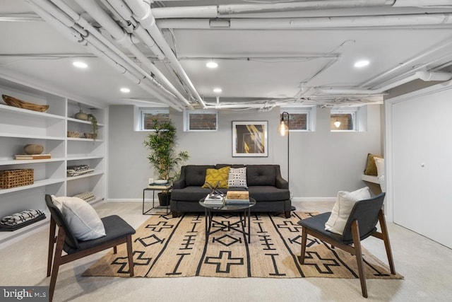 living room with baseboards