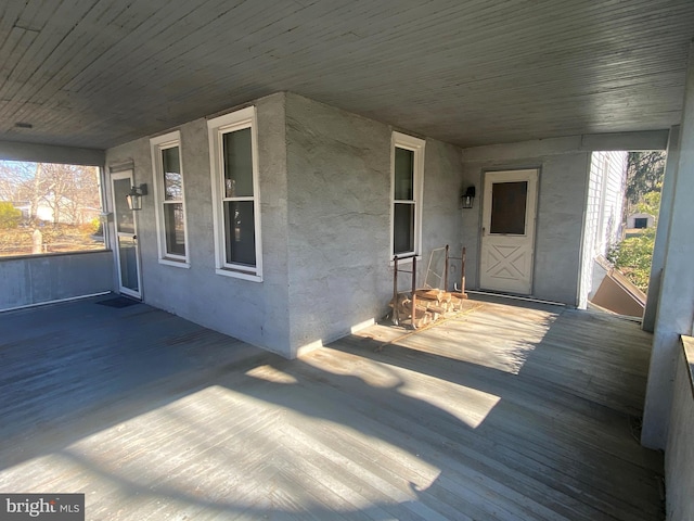 deck featuring covered porch